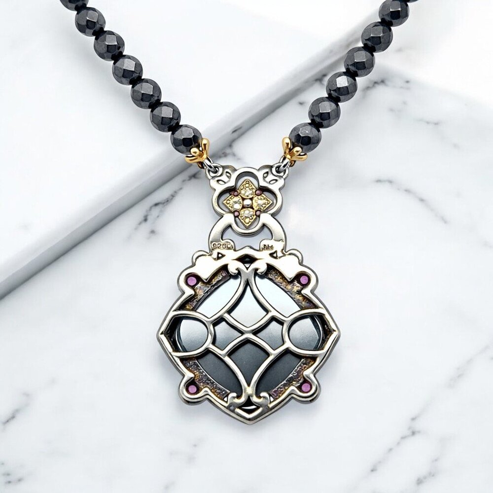 Michael Valitutti Hematite And Ruby Accent Neckla… - image 3